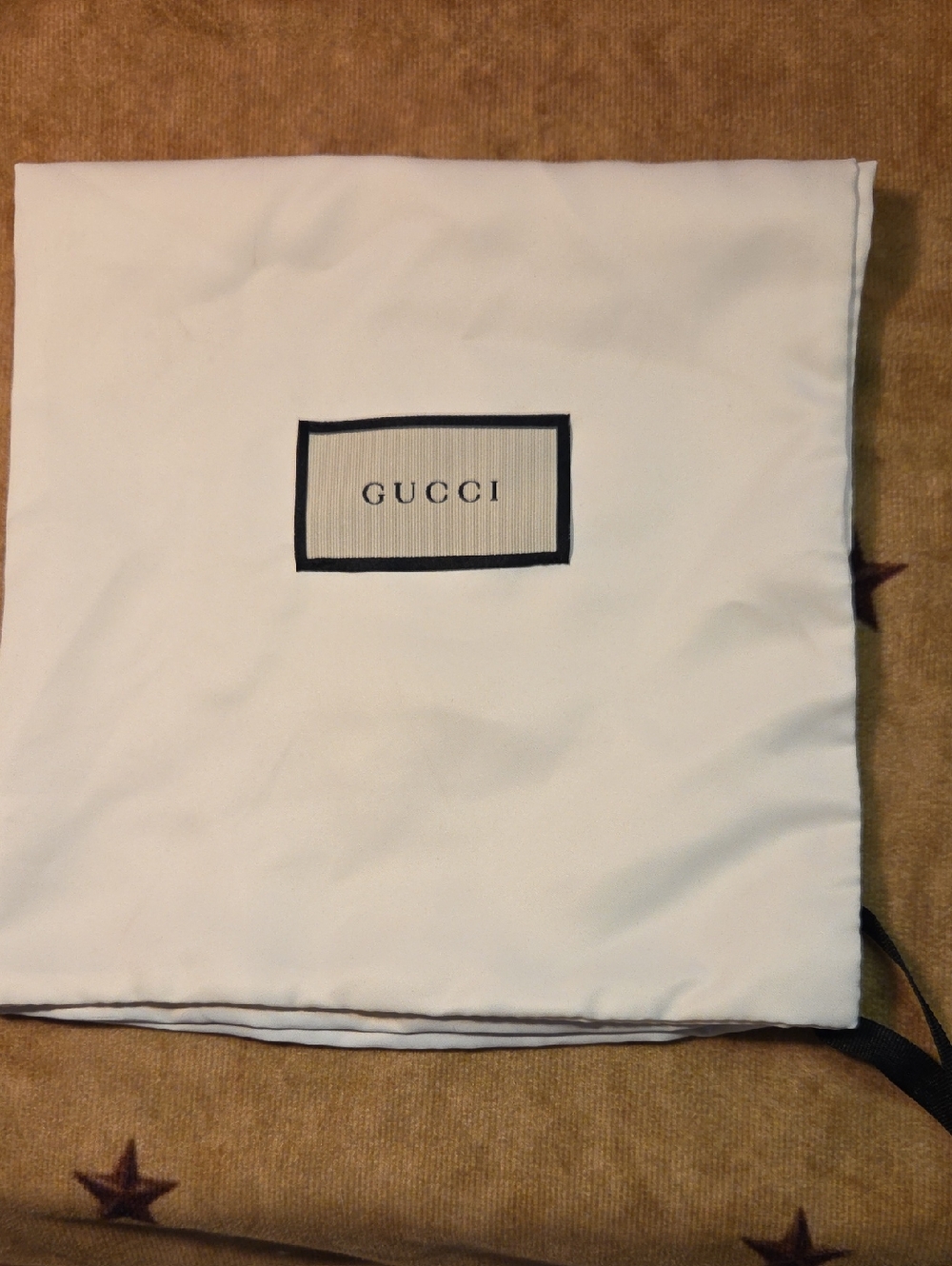 Gucci White Drawstring Logo Dust Bag 16x8
